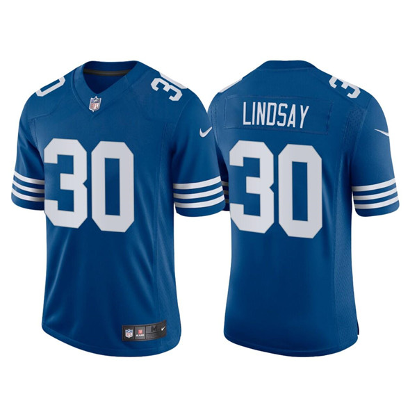 Men's Indianapolis Colts #30 Phillip Lindsay New Blue Stitched Football Jersey